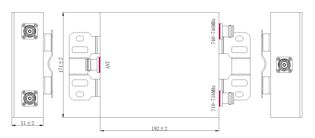 710-716&740-746MHz RF Cavity Diplexer 