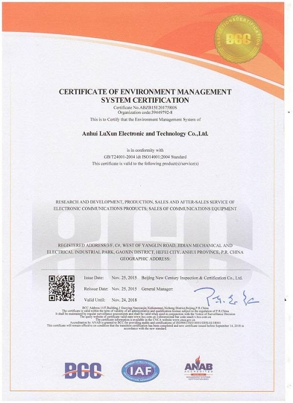 Certificado de medio Ambiente Certificación del Sistema de Gestión